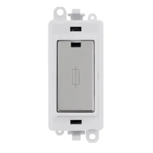 13A Fused Module - White - Polished Chrome