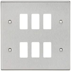 6G Grid Faceplate - Brushed Chrome