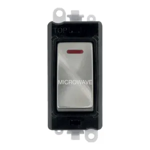 20AX Double Pole Switch With LED Module - Black -