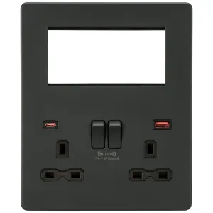 Small Multimedia Combo Plate + Dual USB A+C 12V DC