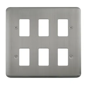 6 Gang GridPro Frontplate - Stainless Steel