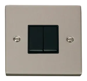 2 Gang 2 Way 10AX Switch - Black