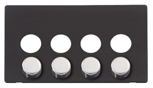 4 Gang Dimmer Switch Cover Plate with Chrome Knobs