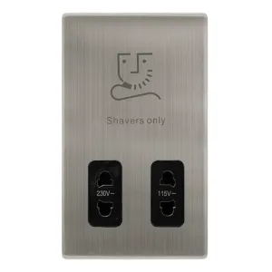 115/230V DUAL VOLTAGE SHAVER SOCKET - STAINLESS ST