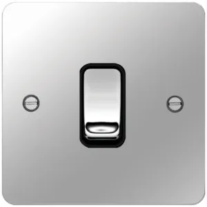 20A DP SWITCH POLISHED STEEL BLACK