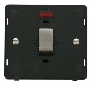 Ingot 20A 1 Gang DP Switch With Neon Insert - Blac