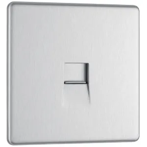 SCREWLESS FLATPLATE BRUSHED STEEL SINGLE SLAVE TEL