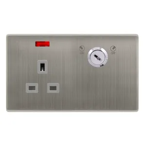 13A 1 GANG DOUBLE POLE KEY LOCKABLE SOCKET WITH NE