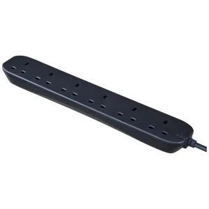 6 SOCKET 2M 13 AMP EXTENSION LEAD BLACK
