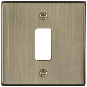 1G Grid Faceplate - Antique Brass