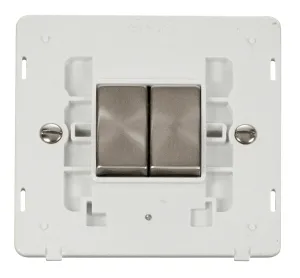 Ingot 10AX 2 Gang 2 Way Switch Insert - White / Br