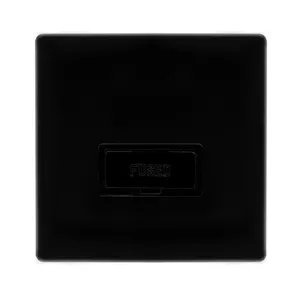13A FUSED CONNECTION UNIT - METAL BLACK COVER PLAT