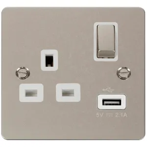13A 1G Ingot Switched Socket With 2.1A USB Outlet