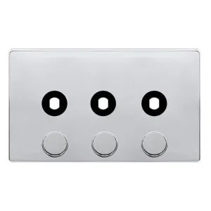 3 GANG UNFURNISHED DIMMER PLATE & KNOBS - POLISHED