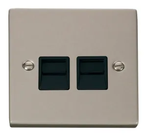 Twin Telephone Socket Outlet Master - Black