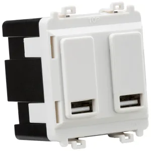 Dual USB charger module (2 x grid positions) 5V 2.