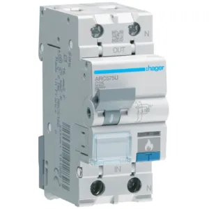MCB with arc detect. 1P+N 10kA C-25A 2M