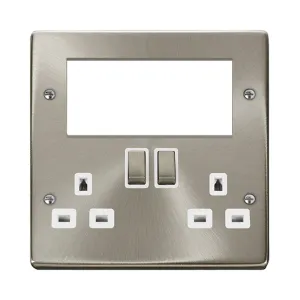 2 GANG 3 PIN SAFETY SHUTTER SWITCHED SOCKET WITH Q