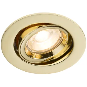 IP20 230V GU10 Brass Recessed Tilt Twist & Lock Do