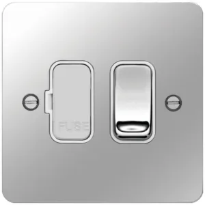 FCU SWITCHED POLISHED STEEL WHITE