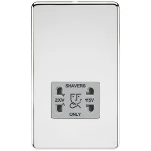 115/230V Dual Voltage Shaver Socket - Polished Chr