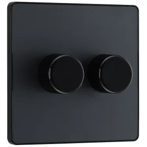 EVOLVE MATT GREY 200W DOUBLE DIMMER SWITCH, 2-WAY