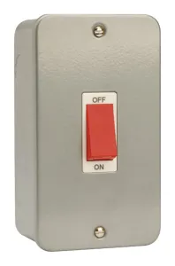 Metal Clad - 50A 2 Gang Double Pole Switch (Vertic
