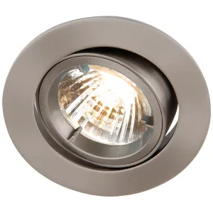 IP20 230V GU10 Brushed Chrome Recessed Tilt Twist