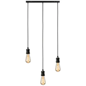 CALLA - 230V E27 Vintage 3 Light Bar Pendant - Mat