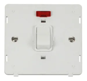20A 1 Gang DP Switch With Neon Insert - White