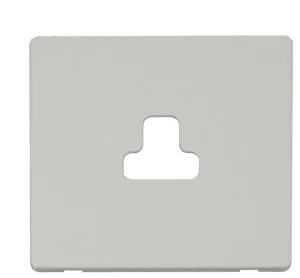 2A Round Pin Socket Outlet Cover Plate - White