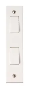 2 Gang 10AX 2 Way Architrave Switch