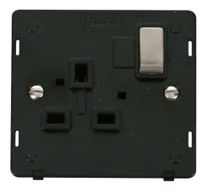 Ingot 1 Gang 13A DP Switched Socket Insert - Black