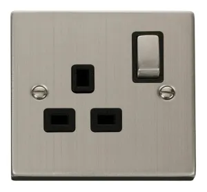 1 Gang 13A DP 'Ingot' Switched Socket Outlet - Bla