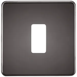 Screwless 1G grid faceplate - black nickel