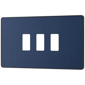 GRID FRONT PLATE - PCD EVOLVE - MATT BLUE - 3 GANG