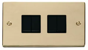 4 Gang 2 Way 10AX Switch - Black