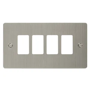 4 Gang GridPro Frontplate - Stainless Steel