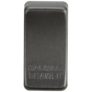 Switch cover "marked WARMING DRAWER" - smoked bron