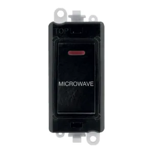20AX Double Pole Switch With LED Module - Black -