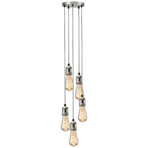 CALLA - 230V E27 Vintage 5 Light Pendant - Brushed