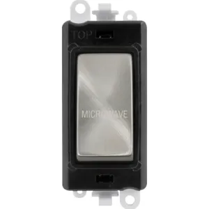 20AX Double Pole Switch Module - Black - Satin Chr