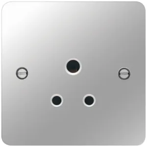5A1G UNSWITCHED SOCKET POLISHED STEEL WH