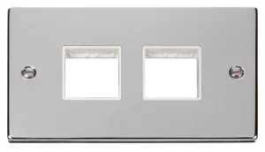 2 Gang Plate (2 x 2) Aperture - White