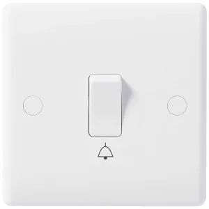 WHITE NEXUS MOULDED BELL PUSH SWITCH, 10A 1 WAY