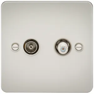 TV and SAT TV Outlet (isolated) - Pearl