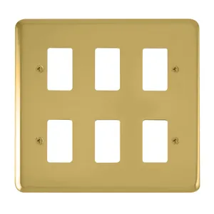 6 Gang GridPro Frontplate - Polished Brass
