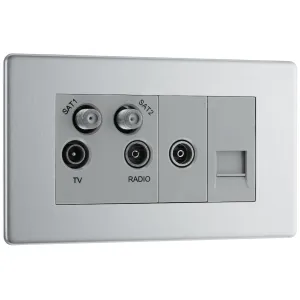 SCREWLESS FLATPLATE BRUSHED STEEL QUADPLEX TV, 2X