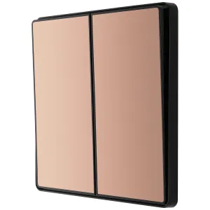 EVOLVE POLISHED COPPER - BLACK DOUBLE SWITCH 20A 1