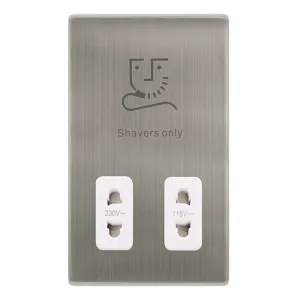 115/230V DUAL VOLTAGE SHAVER SOCKET - STAINLESS ST